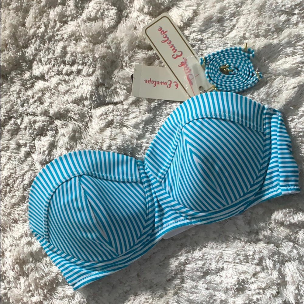 Striped Bandeu Bikini Top